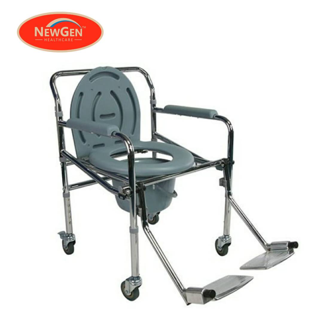 Commode Chair with Wheel & Footrest NG-819